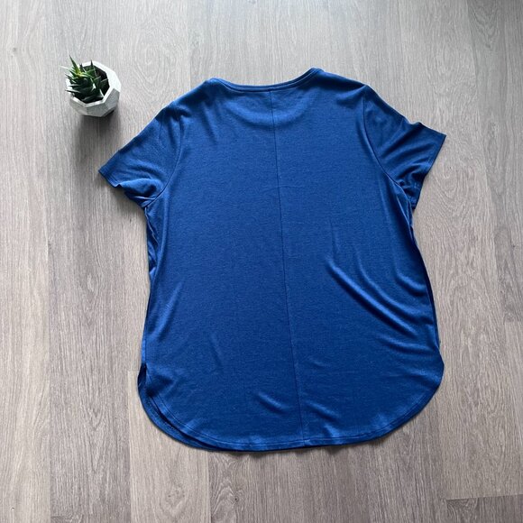 Ann Taylor Cobalt Blue Short Sleeve Knit T-Shit - Picture 8 of 9
